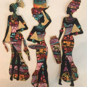 New! African Ladies - Iron on Fabric Appliques