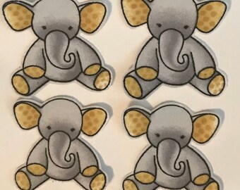 Adorable Elephants - Iron On Fabric Appliques