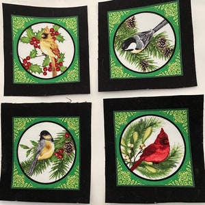 4 verschiedene Weihnachtsvögel Aufnäher - Aufnäher zum aufbügeln