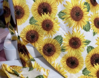 Bright Yellow Sunflower Print Apron, Sally's Simple Aprons - Handmade, Machine Washable