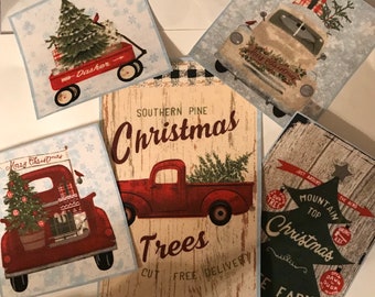 5 Large Christmas Holiday Patches - Iron On Fabric Appliques (Assorted sets)