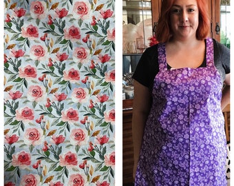 Apron in a Delicate Rose Print - Sally's Simple Aprons - Handmade, Machine Washable