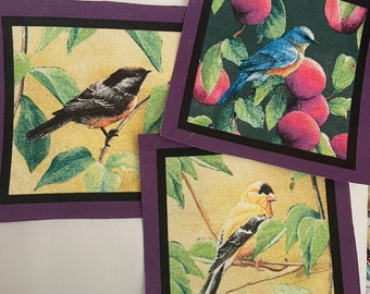 3 Colorful Large Bird Patches - Iron On Fabric Appliques (Assorted sets)