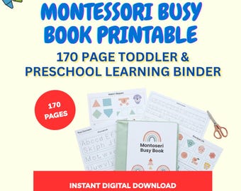 Montessori Busy Book Printable: 170 Page Toddler & Preschool Learning Binder