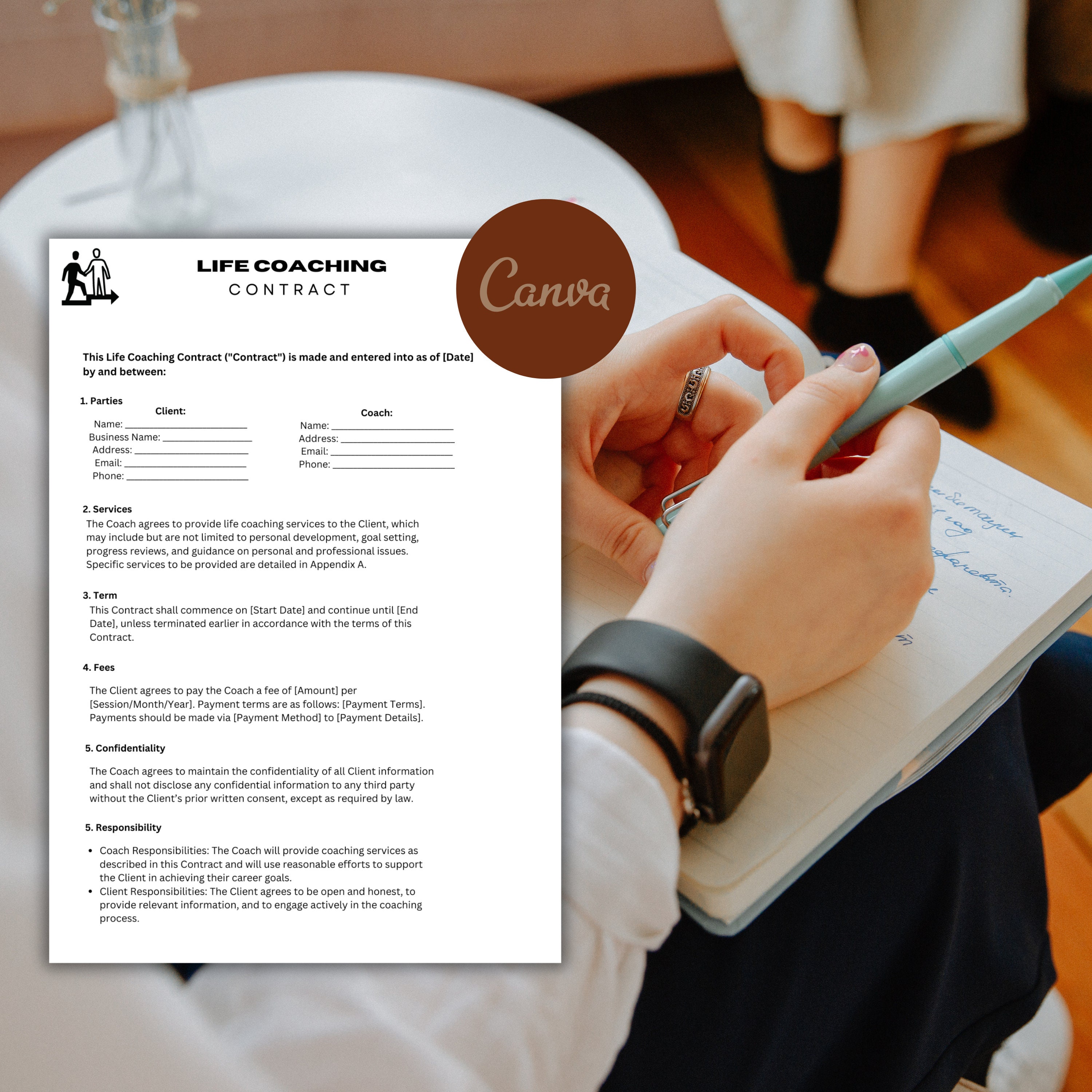 Life Coaching Contract Template Editable and Comprehensive Agreement ...