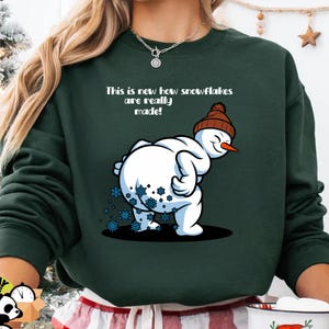 How Snowflakes Are Really Made Sweatshirt, Sarcastic Christmas Sweatshirt, Snowman Sweater, Funny Holiday Sweatshirt, Cute Christmas Sweater