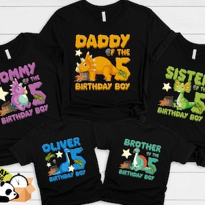 Custom Dinosaur Family Birthday Party Shirt, Custom Dinosaur Birthday Boy Shirt, T-Rex Birthday Boy Shirt, Personalized Birthday Boy Shirt