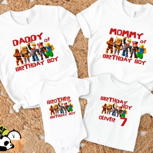 Personlized Birthday Family Roblox Shirt, Birthday Boy, Custom T Shirt For Family, Roblox KIDS Birthday T-shirt, Rob-lox Matching Shirt