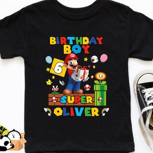 Mario Birthday Custom T Shirt, Personalized Family shirt, Mario party, Super Mario Family Shirt, Super Mario Birthday Party Shirt, Mario Tee
