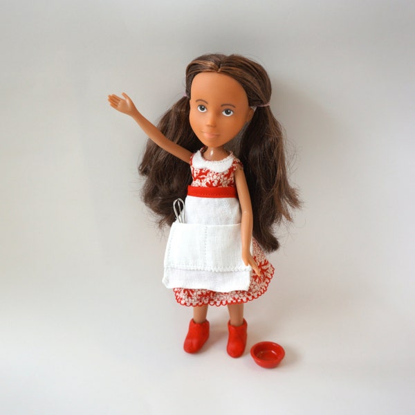 MadeUnder Doll // Rose the cook // with Accessories - One of a Kind, Upcycled, Re-painted, ready for love!