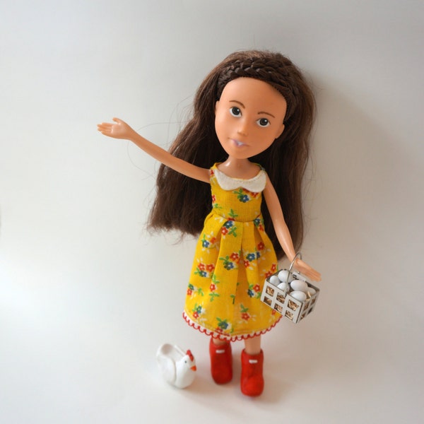 MadeUnder Doll // Annie the homesteader // with Accessories - One of a Kind, Upcycled, Re-painted, ready for love!