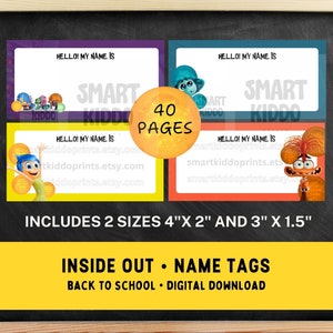 40 Inside Out Name Tags Personalized Student Name Tags Back to School Classroom Labels With Without Labels Preschool Kindergarten Homeschool