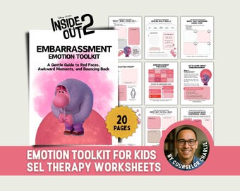 Inside Out Emotional Regulation Toolkit Feelings Workbook for School Counseling, Kids Therapy Worksheets for Anxiety, Depression SEL Therapy
