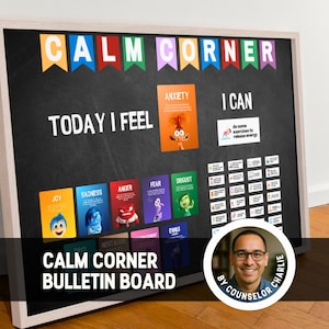 Inside Out Calm Down Corner Bulletin Board Social Emotional Regulation School Counselors Toolkit Coping Skills SEL Posters Classroom Decor