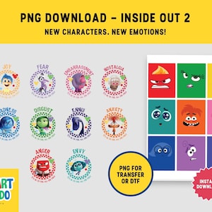 De adentro hacia afuera SVG Personaje PNG Emociones Ira, Alegría, Disgusto, Tristeza, Miedo, Aburrimiento, Envidia, Vergüenza, Ansiedad Descarga digital