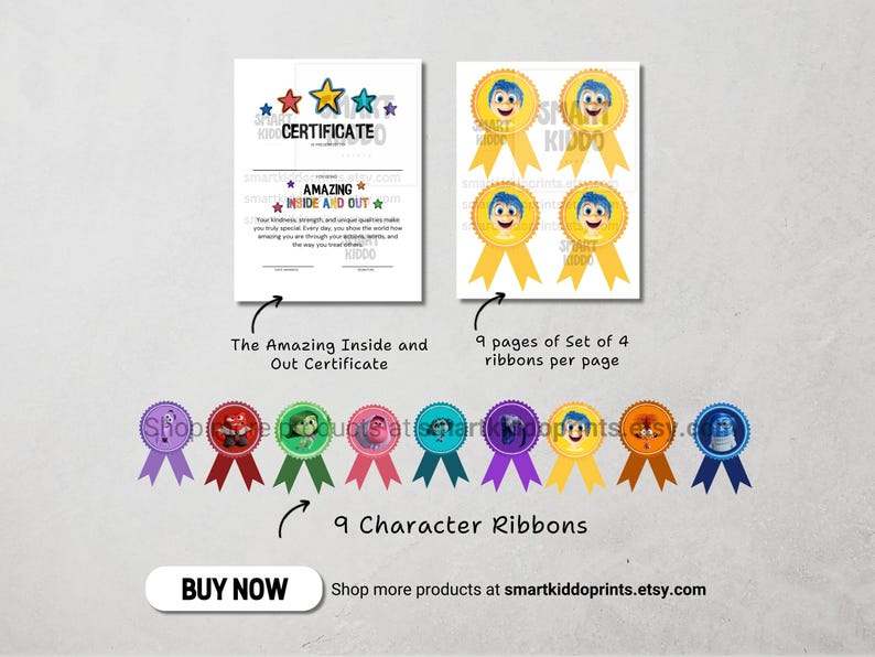 Inside Out 2 Classroom Certificate Award School Rewards Activity (Amazing Inside and Out) For Kids Teens Adult Therapy Counseling Printable Social Emotional Learning Inside Out Classroom Decor Behavior Recognition SEL Print  Inside Out Bulletin Board