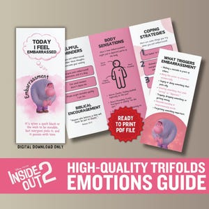 Inside Out 2 Emotionen Broschüre Gefühlsführer Peinlich SEL Emotionale Regulation für die Schulseelsorge Beratung Ressourcen Bewältigungsfähigkeiten Broschüre