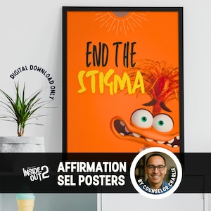 Inside Out Affirmation Posters SEL Classroom Decor Emotion Regulation & Mindfulness Wall Art Anxiety, Ennui, Envy, Embarrassment, Nostalgia