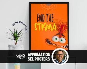 Inside Out Affirmation Posters SEL Classroom Decor Emotion Regulation & Mindfulness Wall Art Anxiety, Ennui, Envy, Embarrassment, Nostalgia