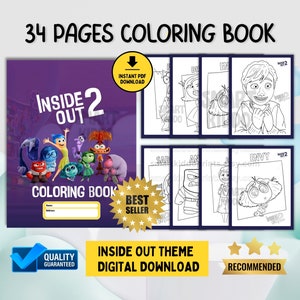 Inside Out 2 Coloring Pages Activity Busybook Feelings Emotions Coloring Worksheets Calm Corner Kids Therapy Social Emotional Learning SEL