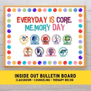 Inside Out 2 Bulletin Board Counselors Therapy Kit Classroom Bulletin Board Decor SEL Coping Skills Therapy Tool Everyday Is Core Memory Day