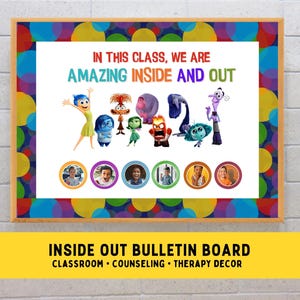 Inside Out 2 Bulletin Board Kit for School Counselors Therapy Classroom Bulletin Board Decor SEL Coping Skills Tool | Editable in Canva