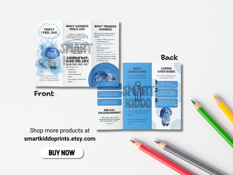 Inside Out 2 Emotions Leaflet Feelings Guide SADNESS SEL Emotional ...