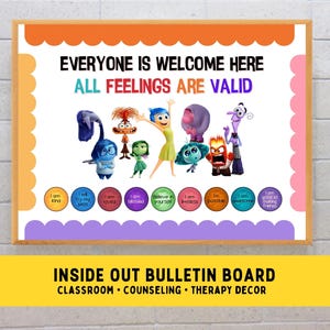 Inside Out 2 Bulletin Board for School Counselors Therapy Kit Classroom Bulletin Board Decor SEL Coping Skills Tool | All Feelings Are Valid