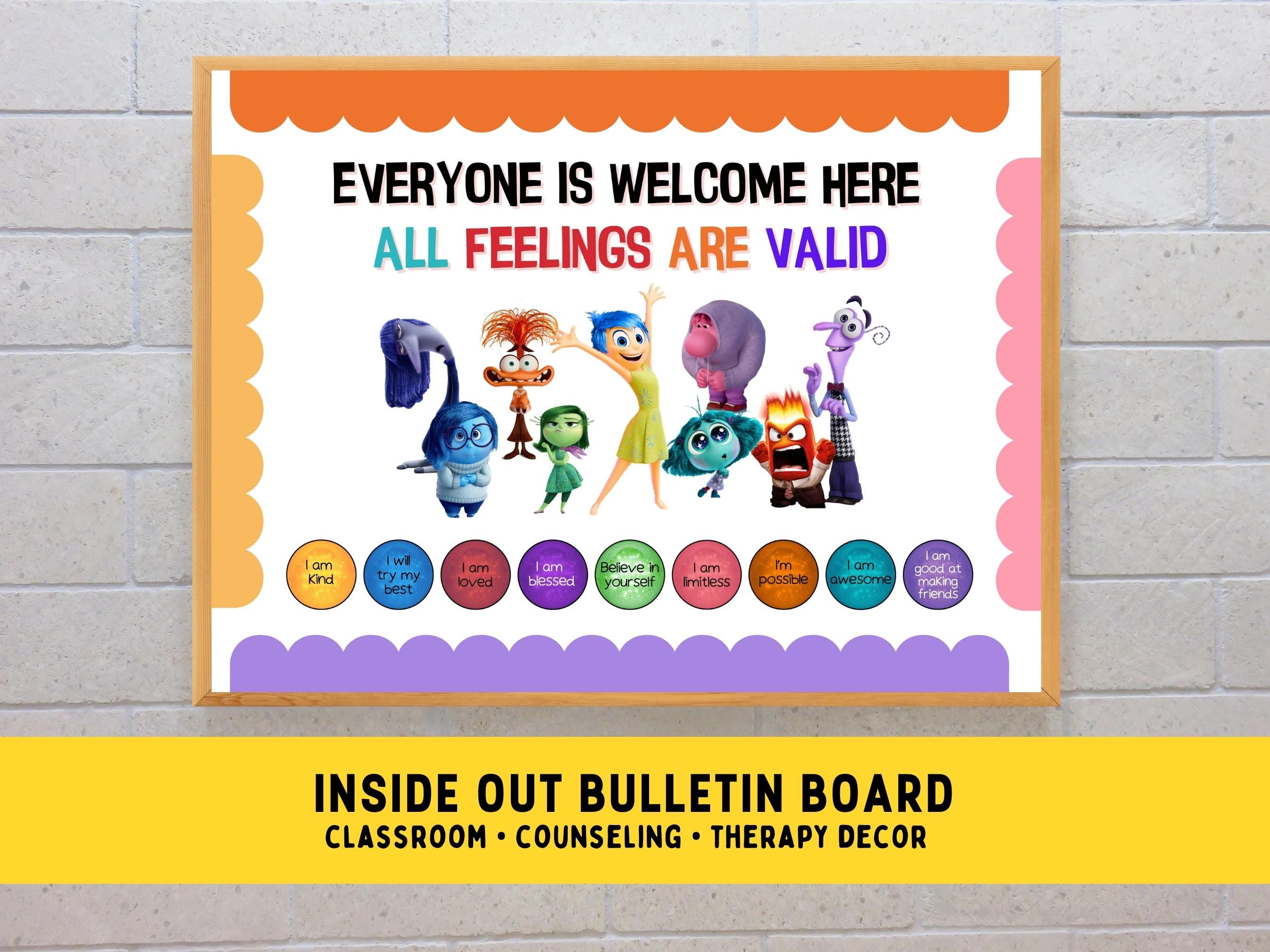 Inside Out 2 Bulletin Board for School Counselors Therapy Kit Classroom Bulletin Board Decor SEL Coping Skills Tool | All Feelings Are Valid