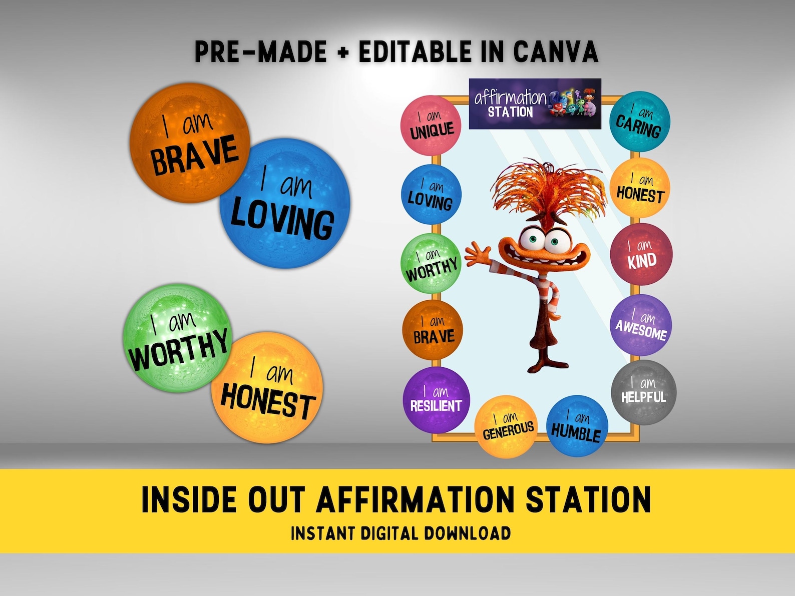 Inside Out 2 Affirmation Station for Classroom School Therapy Self ...