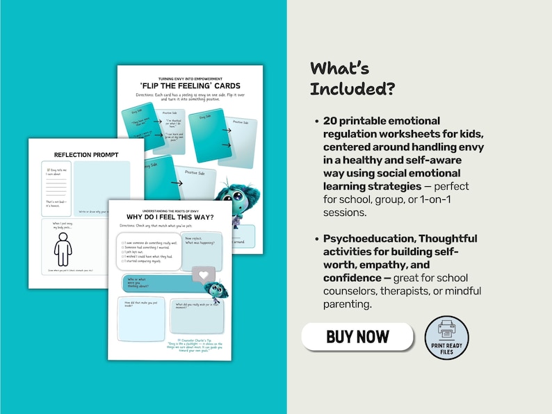 Inside Out Emotional Regulation Toolkit Feelings Workbook for School ...