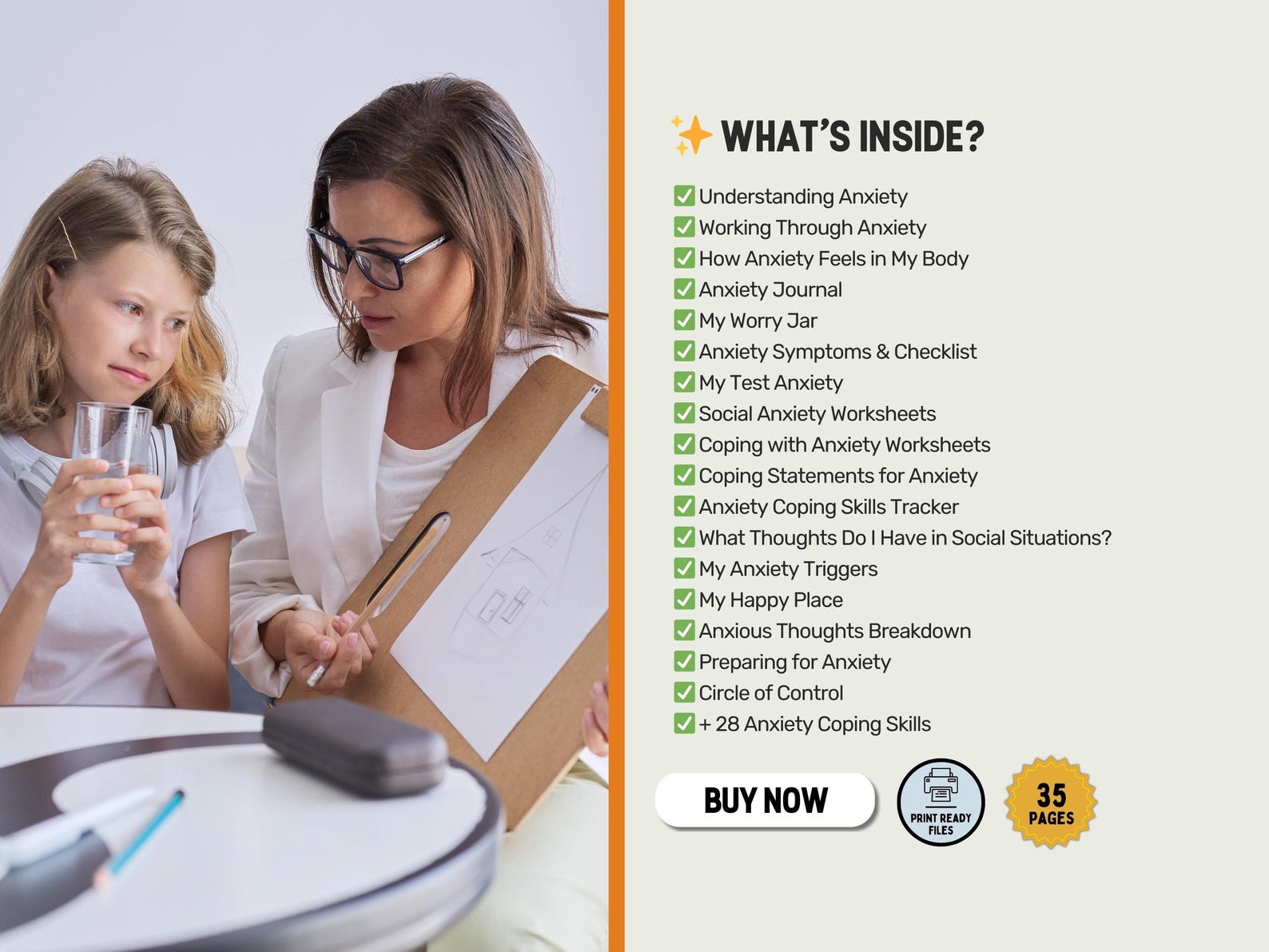 Managing Anxiety Worksheets for Kids Teen Anxiety Workbook Therapist ...
