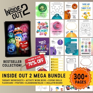 Inside Out 2 Therapy Worksheets Inside Out School Counselors Kit Kids Coping Skills Inside Out Bulletin Board Emotion Regulation SEL Poster