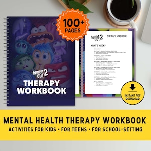 Inside Out Mental Health Therapy Worksheet for Kids Teen Journal School Counseling Activity Coping Skills Tool Therapist Resources Workbook