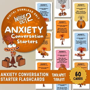 Flashcards angstgesprek voor kinderen en tieners Angst 60 therapiekaarten Angsttriggers copingvaardigheden Therapeuttoolkit SEL DBT