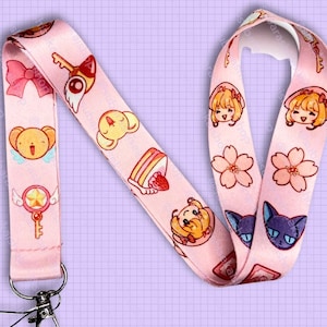 Anime Lanyards / Anime Schlüsselanhänger / Lanyards für Otaku Fans, Kawaii Geschenk / Schlüsselanhänger SAKU 01