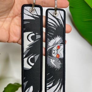 Anime Jet Tag Keychain • Double-Sided Embroidered • Design Death 01