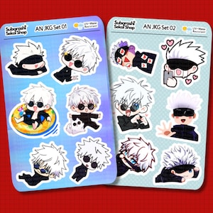Stickers Anime / Blue Eyes G/ Kawaii Chibi / Sticker Sheet / High Quality /UV & Water Resistant Vinyl Sticker / Holographic Sticker 01