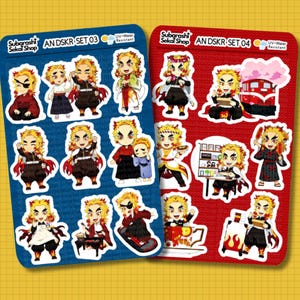 Aufkleber Anime Demon Fire / Aufkleber Kawaii Chibi / Hochwertiger / UV- und Wasserbeständiger Vinyl Sticker / Holografischer Aufkleber 02
