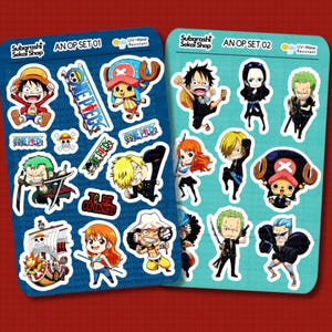 Stickers Anime / Stickers  Pirate/  Kawaii Chibi / Sticker Sheet / High Quality UV Laminated Sticker Sheet / Holographic Sticker 01