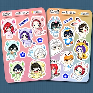 Sticker Anime Blue Soccer Stickers Kawaii Chibi / Sticker Sheet / High Quality / UV & Water Resistant Vinyl Sticker / Holographic Sticker 03