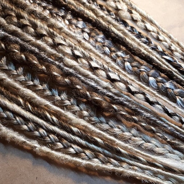 Light Brown to Blonde Dreadlock Extensions: Synth Braided Faux Locs