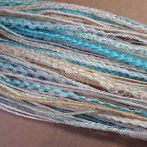 Synthetic dreadlock hair extensions light blue icy blonde dreads