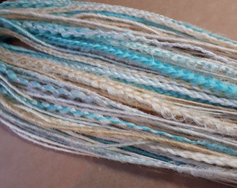 Synthetic dreadlock hair extensions light blue icy blonde dreads
