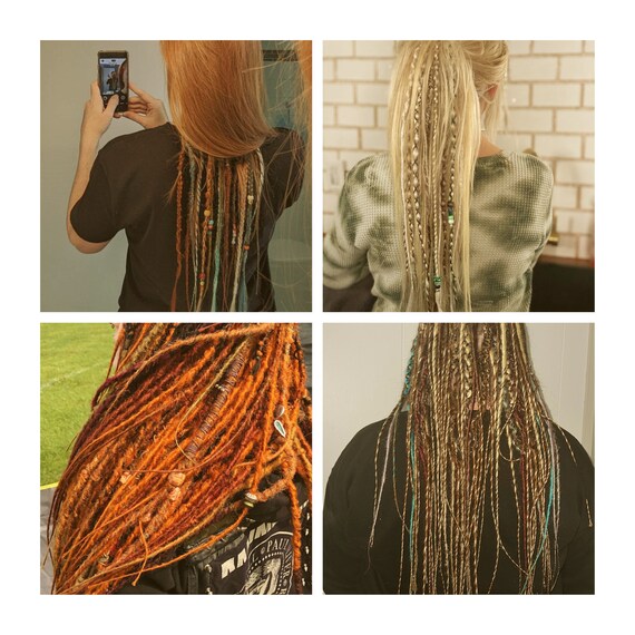 Custom Auburn Brown Dreadlock Extensions: Synth Dreads  display picture 1