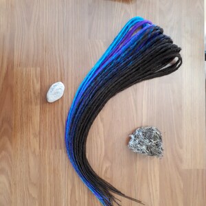 Synthetic Dreads, Custom Brown Turquoise, Purple Dreadlocks, SE or DE Dreads, Dreadlock Accent Kit, Choose Your Quantity, Dread Accessory image 8