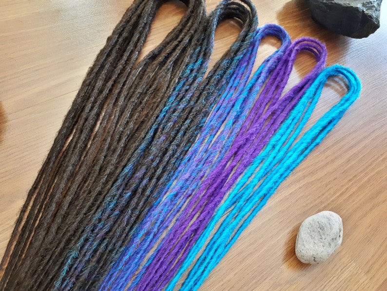 Synthetic Dreads, Custom Brown Turquoise, Purple Dreadlocks, SE or DE Dreads, Dreadlock Accent Kit, Choose Your Quantity, Dread Accessory image 7