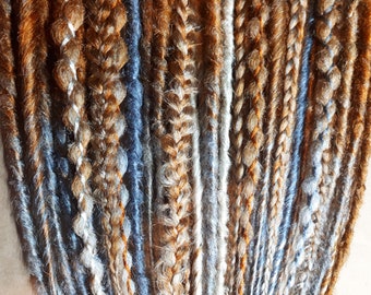 Ombre Ginger Metallic Blue Synth Dreadlocks: Crochet Braids, Natural Style