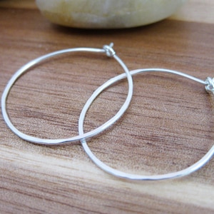 Sterling Silver 1 Inch Hoop Earrings