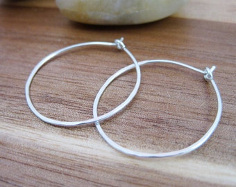 Sterling Silver 1 Inch Hoop Earrings